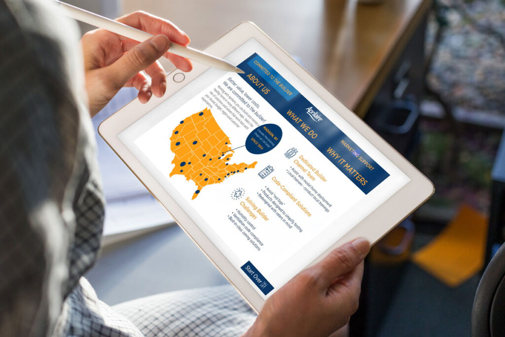 Aprilaire mockup of ipad app